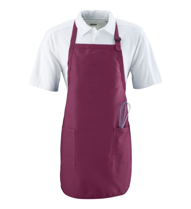 augusta-sportswear-full-length-apron-with-two-patch-pockets-maroon