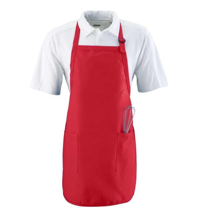 augusta-sportswear-full-length-apron-with-two-patch-pockets-red