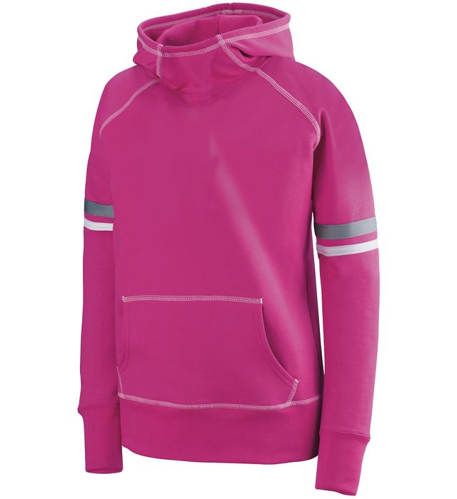 Augusta Sportswear Girls Spry Hoodie Polyester Blend 5441 Power Pink/White/Graphite