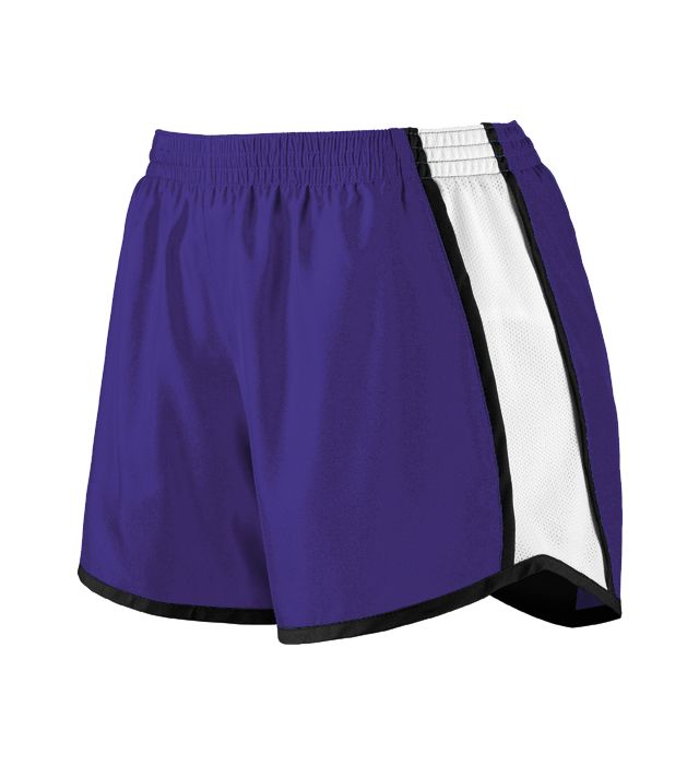Augusta Sportswear Inside Key Pocket Liner Wicks Moisture Ladies Pulse Short  -Purple-White-Black
