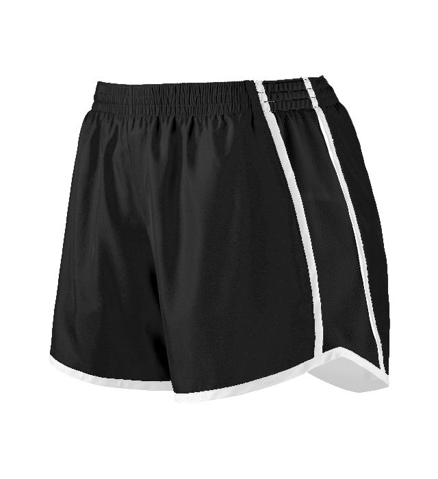 Augusta Sportswear Inside Key Pocket Liner Wicks Moisture Ladies Pulse Short -black-black-white