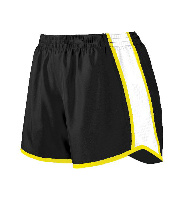 Augusta Sportswear Inside Key Pocket Liner Wicks Moisture Ladies Pulse Short -black-white-power-yellow