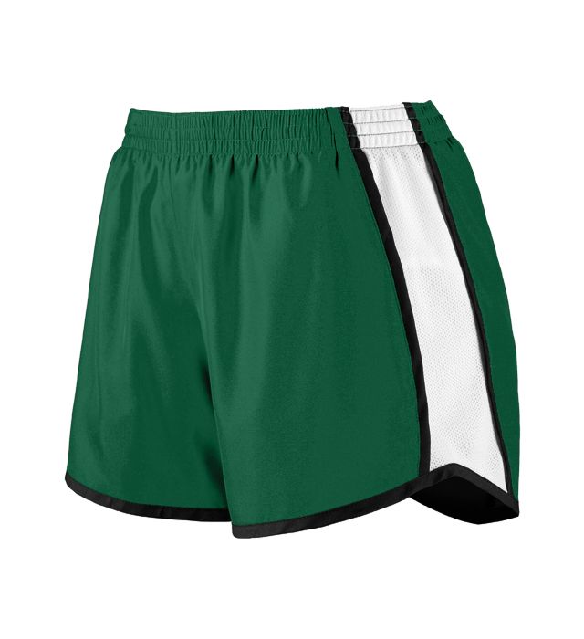 Augusta Sportswear Inside Key Pocket Liner Wicks Moisture Ladies Pulse Short -dark-green-white-black