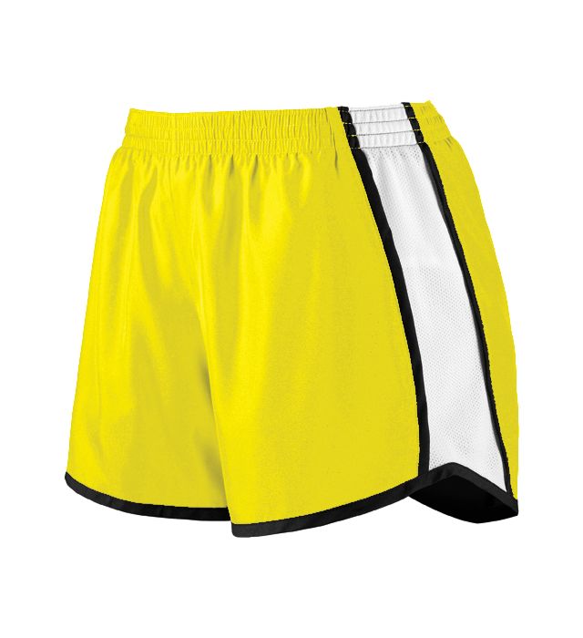 Augusta Sportswear Inside Key Pocket Liner Wicks Moisture Ladies Pulse Short -yellow-white-black