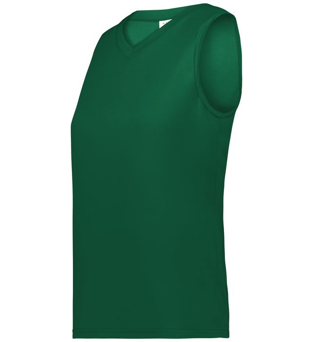 augusta-sportswear-ladies-attain-wicking-sleeveless-v-neck-collar-jersey-dark green