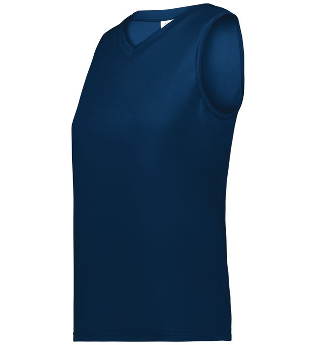 augusta-sportswear-ladies-attain-wicking-sleeveless-v-neck-collar-jersey-navy