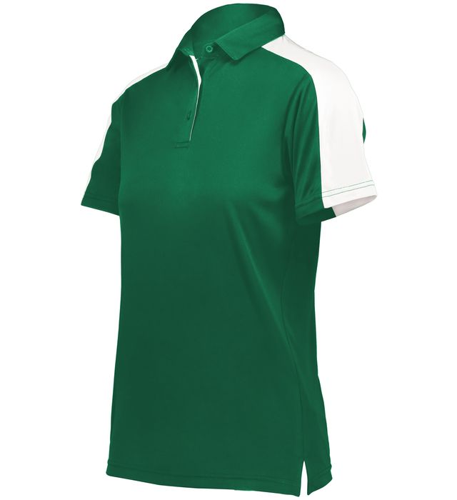 augusta-sportswear-ladies-bi-color-vital-polo-dark green-white