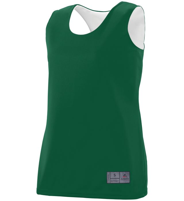 Augusta Sportswear Ladies’ Fit Fully Reversible Wicking Tank Top-dark-green-white