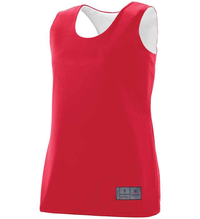 Augusta Sportswear Ladies’ Fit Fully Reversible Wicking Tank Top -red-white