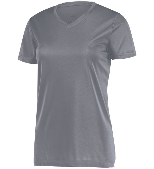 Augusta Sportswear Ladies NexGen Wicking Long Sleeve V-Neck Tee Shirt 1788 Graphite