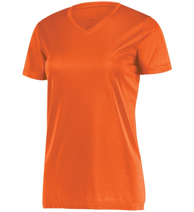 Augusta Sportswear Ladies NexGen Wicking Long Sleeve V-Neck Tee Shirt 1788 Orange