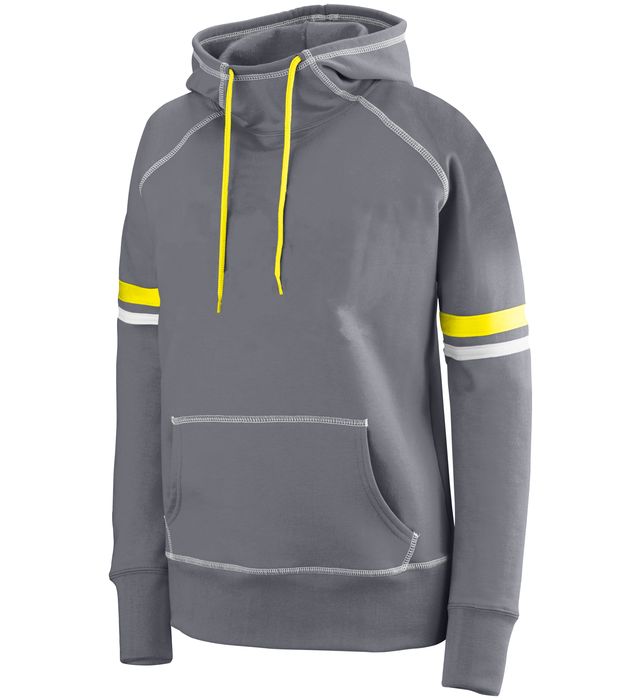 Augusta Sportswear Ladies Spry Hoodie Polyester Blend 5440 Graphite/White/Power Yellow
