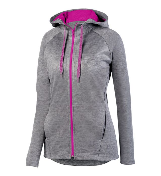 augusta-sportswear-ladies-zoe-tonal-heather-full-zip-hoodie-graphite-power pink