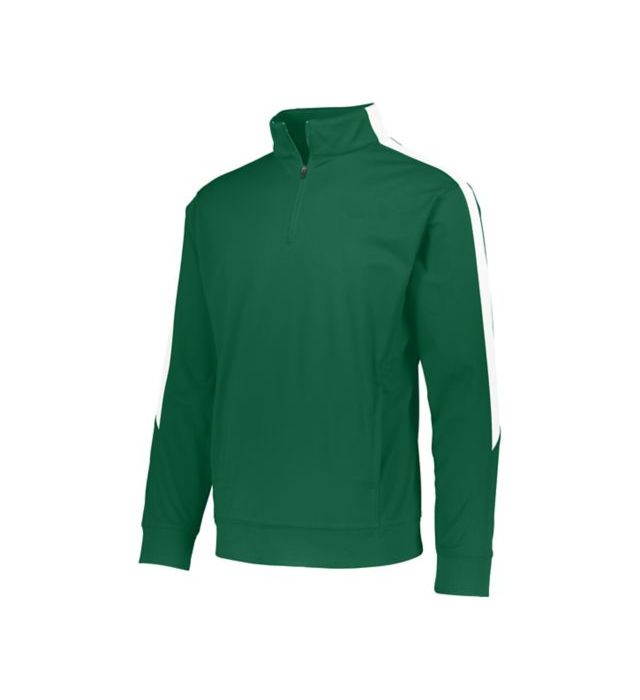 augusta-sportswear-medalist-2-0-quarter-zip-pullover-dark green-white