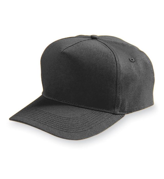 augusta-sportswear-one-size-five-panel-cotton-twill-cap-black