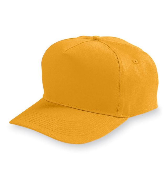 augusta-sportswear-one-size-five-panel-cotton-twill-cap-gold