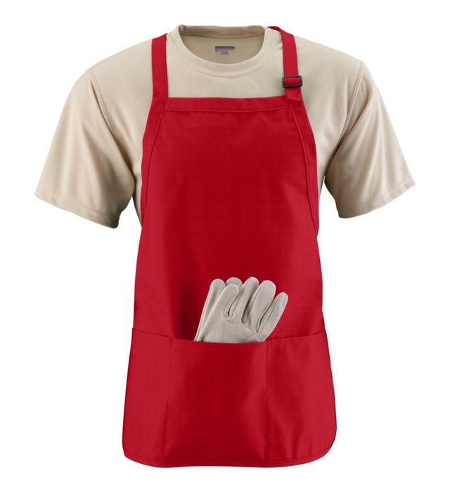 augusta-sportswear-one-size-medium-length-apron-with-triple-divided-pouch-pocket-red