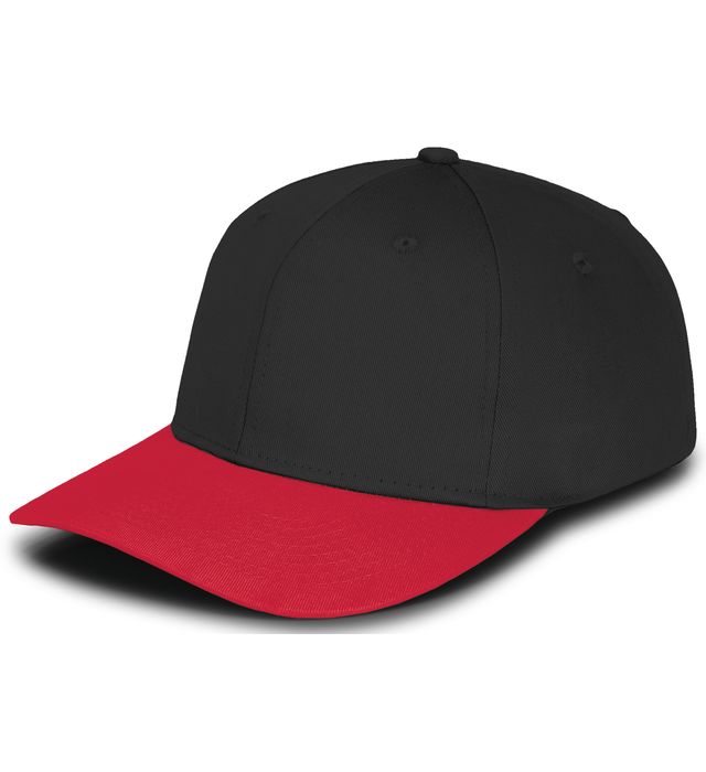 Augusta Sportswear One Size Six-Panel Cotton Twill Low-Profile Cap 6204 Black/Red