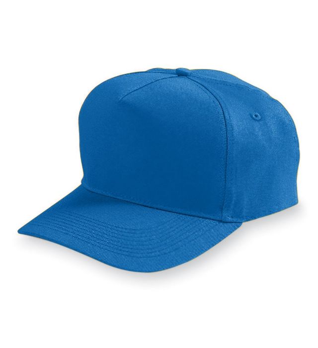 augusta-sportswear-one-size-youth-five-panel-cotton-twill-cap-royal