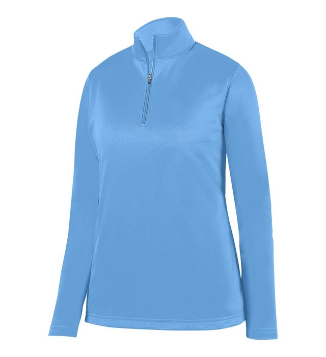 Augusta Sportswear Quarter Zip Ladies Wicking Fleece Pullover Polyester 5509 Columbia Blue