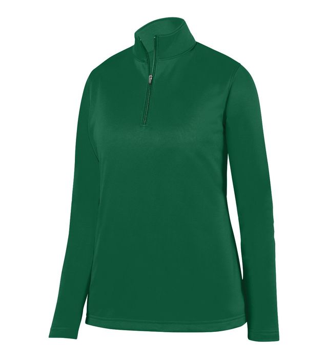 augusta-sportswear-quarter-zip-ladies-wicking-fleece-pullover-dark green