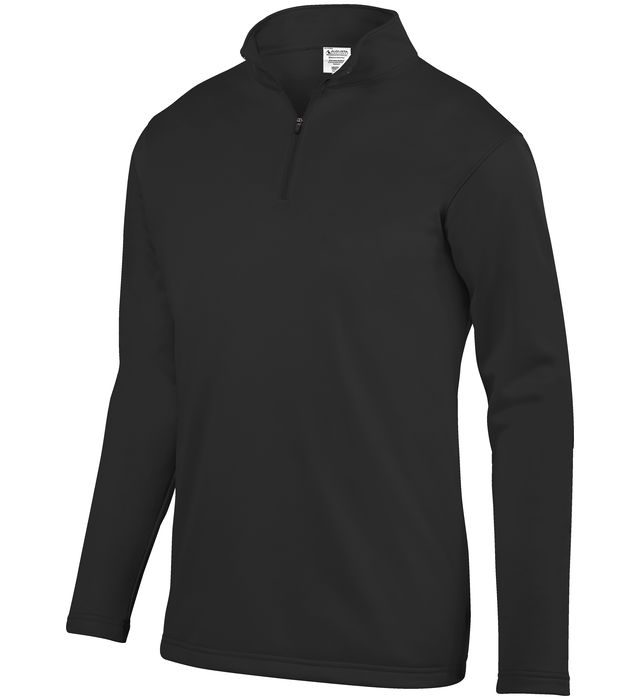 augusta-sportswear-quarter-zip-wicking-fleece-pullover-black