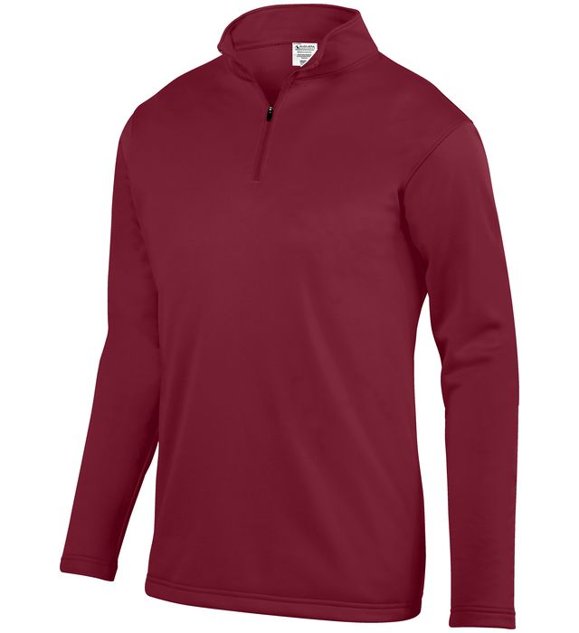 augusta-sportswear-quarter-zip-wicking-fleece-pullover-cardinal