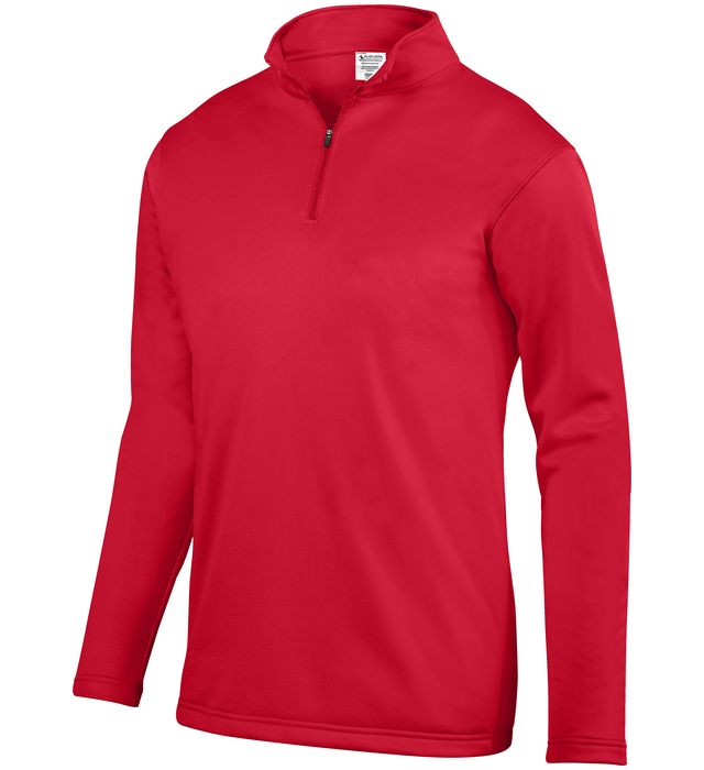 augusta-sportswear-quarter-zip-wicking-fleece-pullover-red