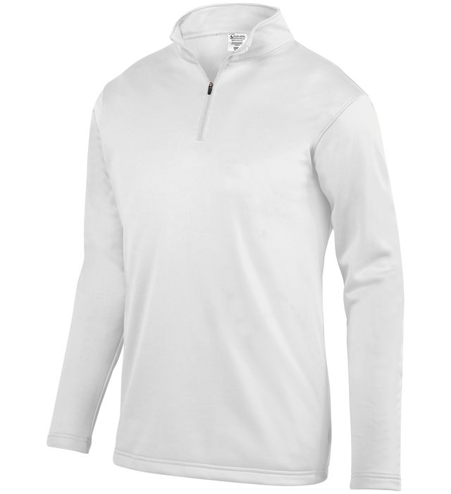 augusta-sportswear-quarter-zip-wicking-fleece-pullover-white