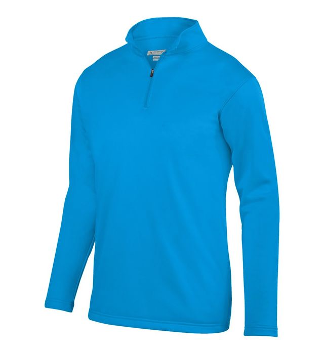 augusta-sportswear-quarter-zip-youth-wicking-fleece-pullover-power blue