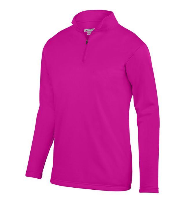 Augusta Sportswear Quarter Zip Youth Wicking Fleece Pullover Polyester 5508 Power Pink