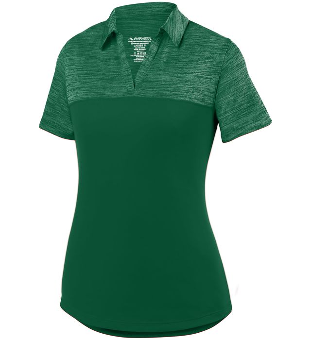 augusta-sportswear-self-fabric-collar-ladies-shadow-tonal-heather-polo-dark green
