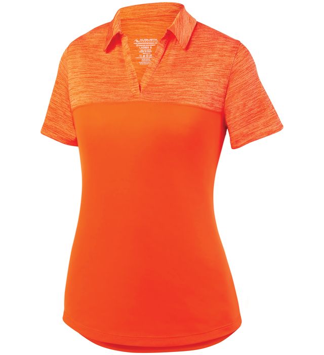 augusta-sportswear-self-fabric-collar-ladies-shadow-tonal-heather-polo-orange