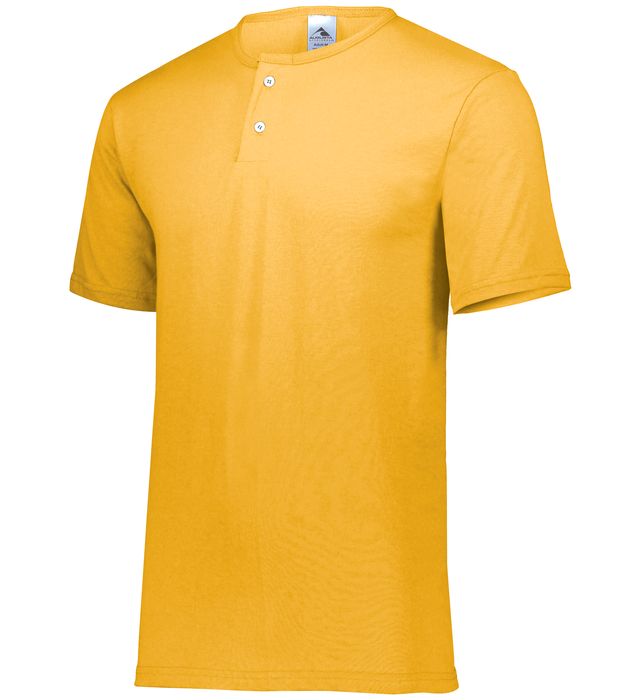 Augusta Sportswear Two-Button Baseball Jersey Polyester Blend 580 Gold
