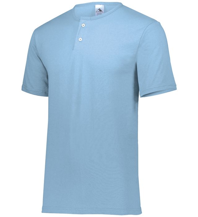 Augusta Sportswear Two-Button Baseball Jersey Polyester Blend 580 Light Blue