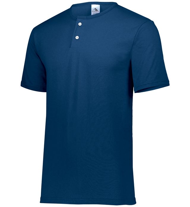 Augusta Sportswear Two-Button Baseball Jersey Polyester Blend 580 Navy