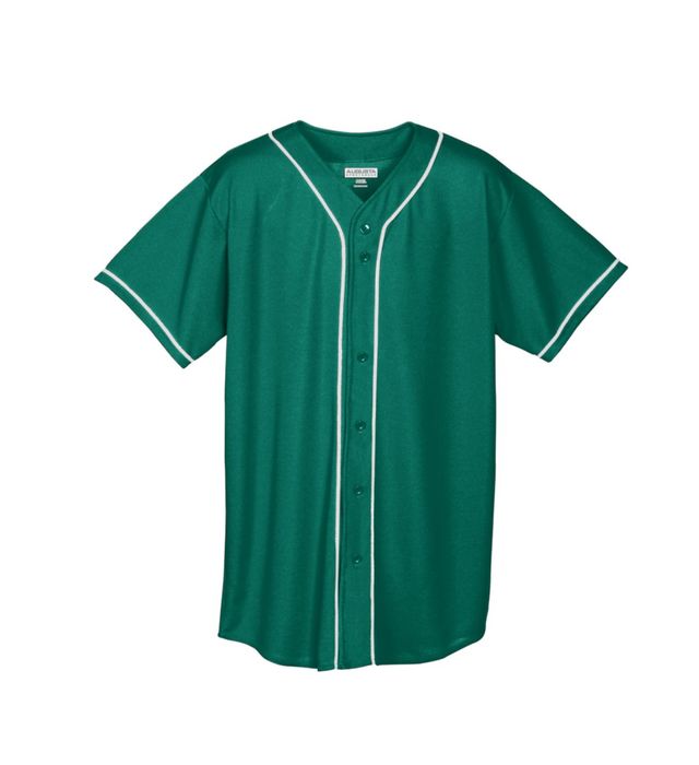 augusta-sportswear-wicking-mesh-button-front-jersey-with-braid-trim-dark green-white