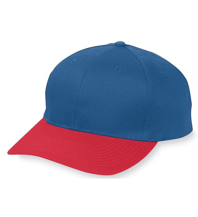 Augusta Sportswear Youth Six-Panel Cotton Twill Low-Profile Cap 6206 Navy/Red