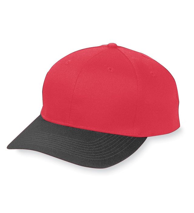 augusta-sportswear-youth-six-panel-cotton-twill-low-profile-cap-red-black