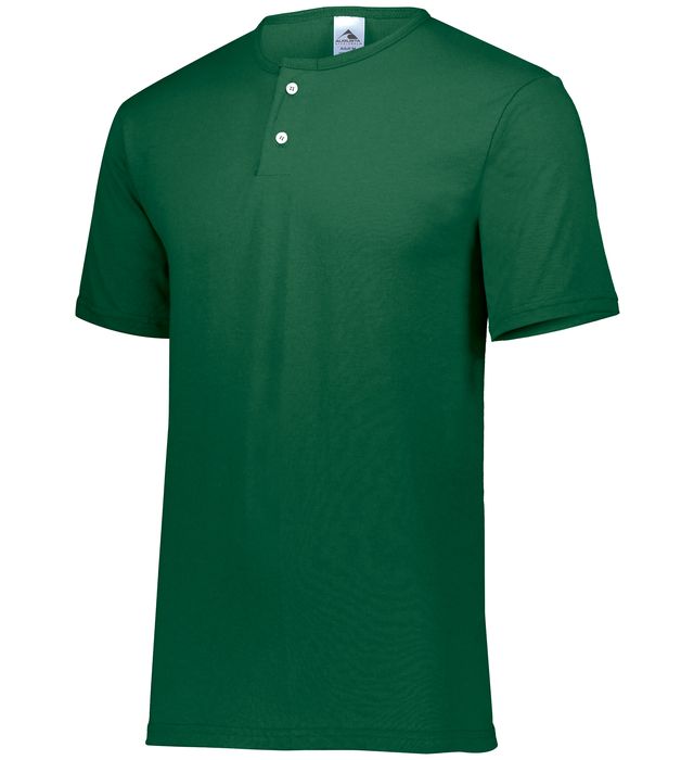 Augusta Sportswear Youth Two-Button Baseball Jersey Polyester Blend 581 Dark Green