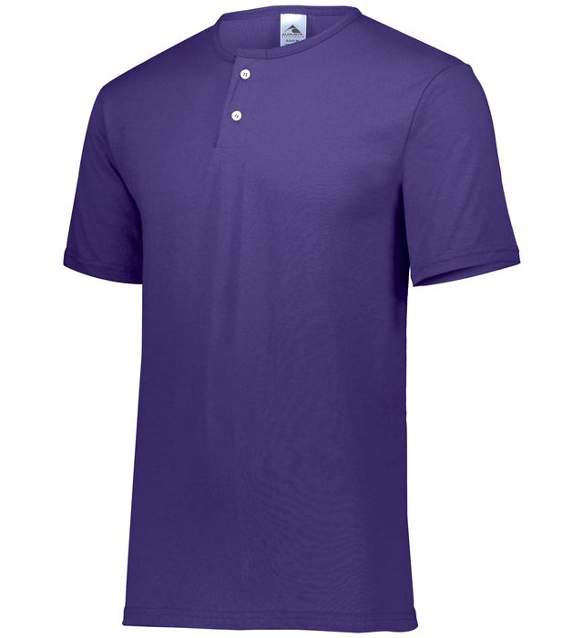 Augusta Sportswear Youth Two-Button Baseball Jersey Polyester Blend 581 Purple