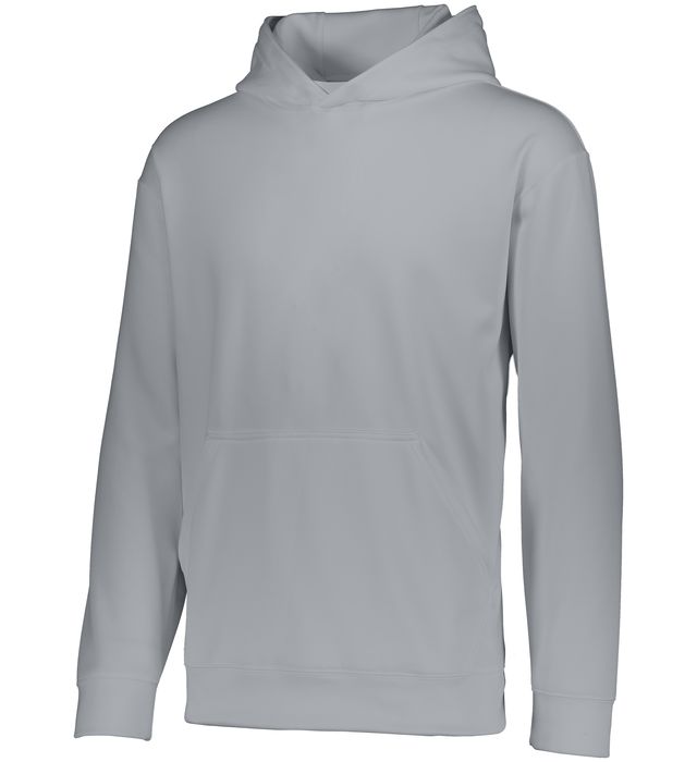 Augusta Sportswear Youth Wicking Fleece Hoodie Polyester 5506 Athletic Grey