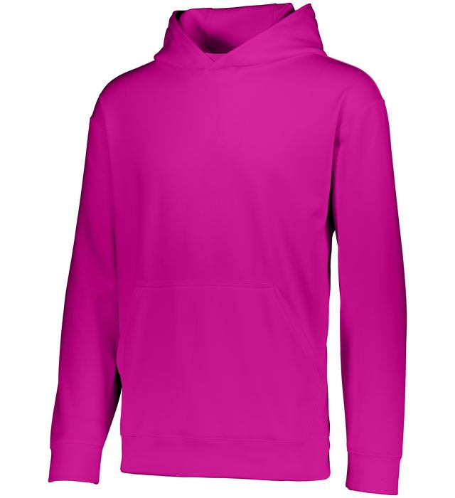 Augusta Sportswear Youth Wicking Fleece Hoodie Polyester 5506 Power Pink