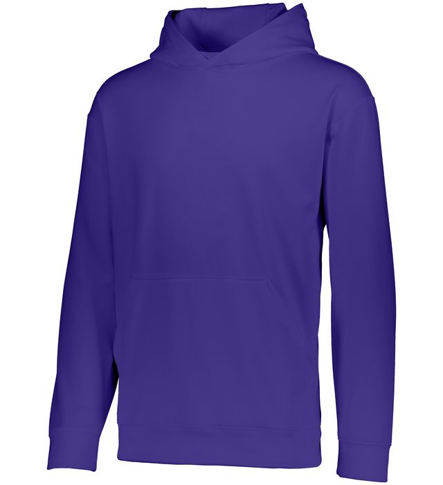 Augusta Sportswear Youth Wicking Fleece Hoodie Polyester 5506 Purple