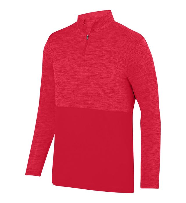 Augusta Sportwear Adult Polyester Heathered Moisture Wicking Quarter Zip Pullover 2908 Red