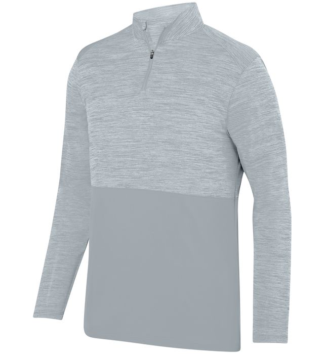 Augusta Sportwear Adult Polyester Heathered Moisture Wicking Quarter Zip Pullover 2908 Silver