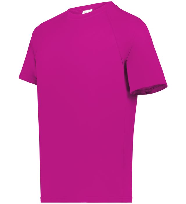 Augusta Sportwear Adult Polyester Moisture wicking Raglan Tee Shirt Safety Power Pink
