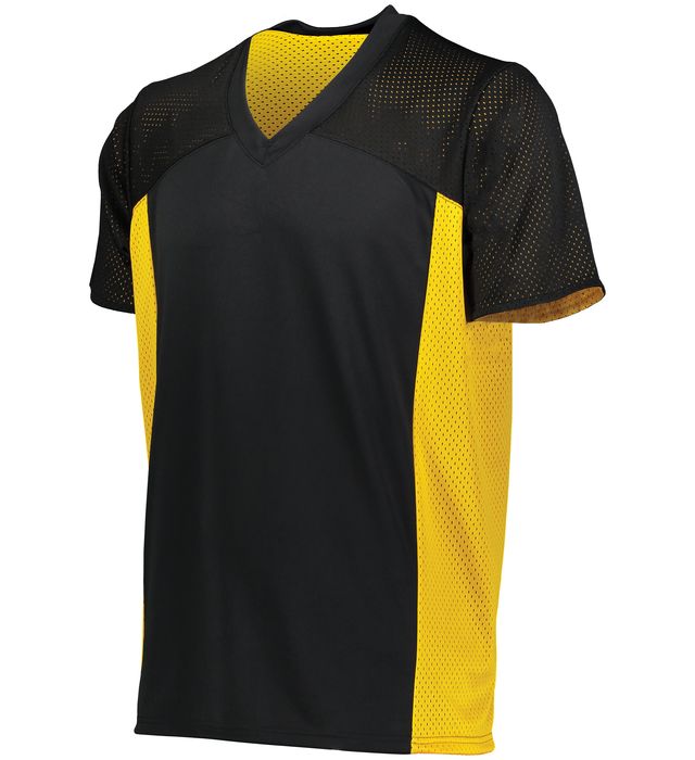 Augusta Sportwear Adult Polyester Sport Mesh Team Soccer Turnabout Jersey 264 Black/Gold