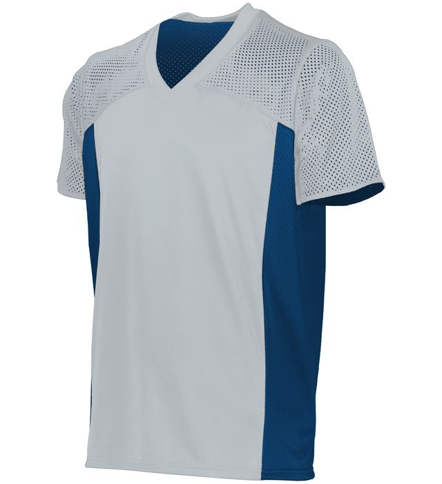 Augusta Sportwear Adult Polyester Sport Mesh Team Soccer Turnabout Jersey 264 Silver/Navy