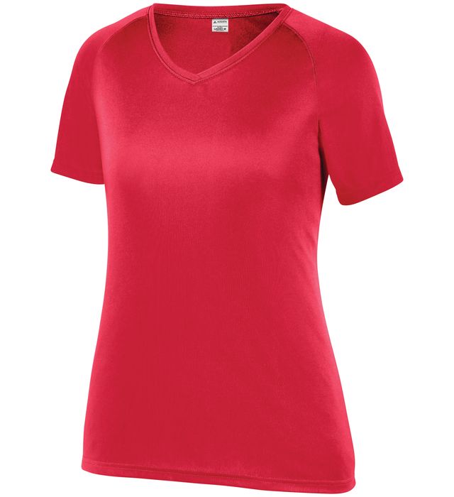 Augusta Sportwear Girls Polyester Moisture wicking Raglan Tee Shirt 2793 Scarlet